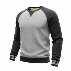Athletic Works Boys L 10-12 Fleece Sweatshirt Charcoal Grey Black Raglan Top NEW
